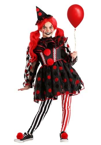 Girl's Wonderland Red Clown Costume