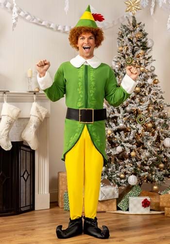 Funny Adult Elf Costume & Reindeer Pick Me Up Sign – Christmas Fancy Dress Set