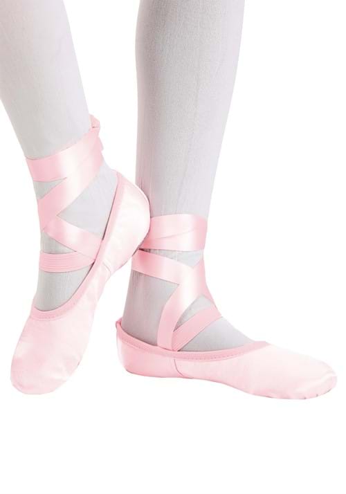 Girls Faux Satin Ballet Costume Slipper
