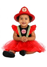 Infant Frilly Firefighter Costume Dress Alt 1