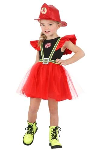 Frilly Firefighter Toddler Costume Dress
