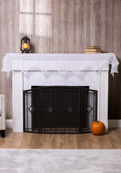 White Spider Web Mantel Scarf Decoration