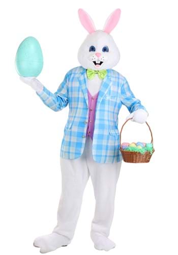 Deluxe Easter Bunny Mascot Costume for Adults