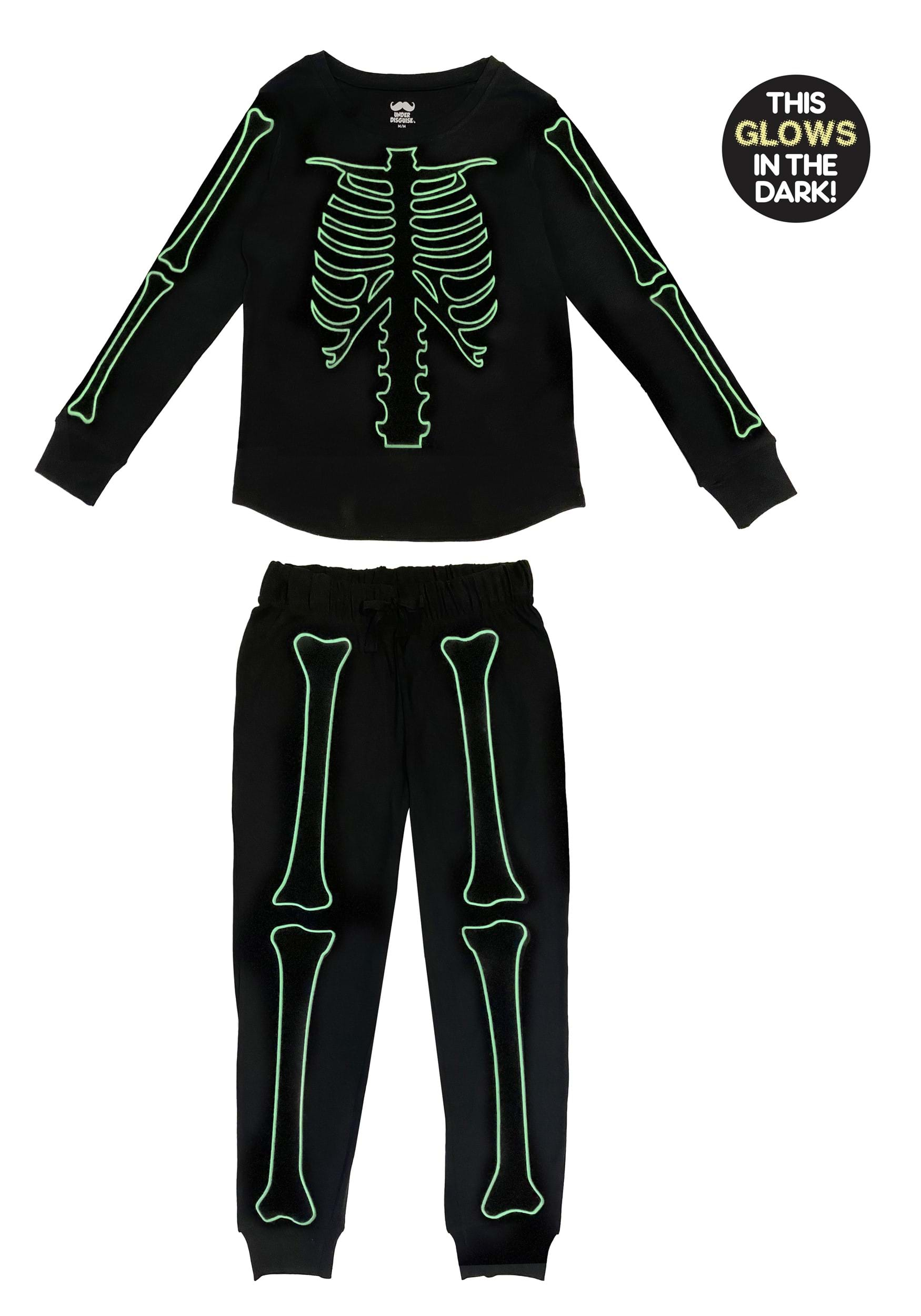 Women's glow in discount the dark skeleton pajamas