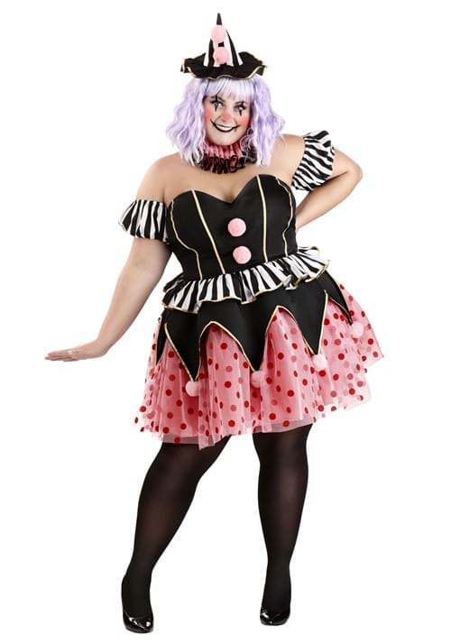 Plus Size Cupcake Clown Womens Costume