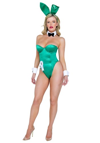 Womens Green Playboy Bunny Costume Main