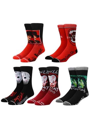 5 Pack Horror Icons Crew Socks