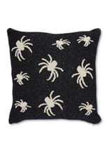 20" Cotton Knit Black & Cream Spider Pillow Alt 1