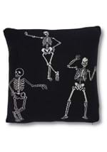 20" Cotton Knit Black & Cream Skeleton Pillow Alt 1