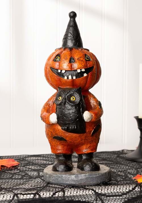 Jack O Lantern Figure with Owl Decoration