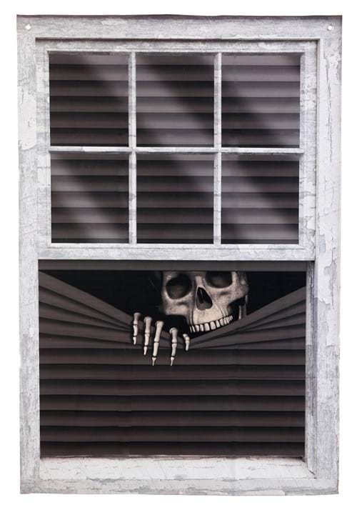 47 Inch Peeking Skeleton Curtain Decoration