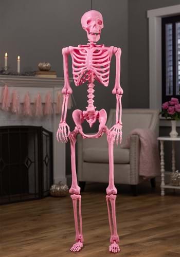 5 Foot Poseable Crazy Bones Pink Skeleton Decoration