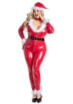 Women's Sexy Plus Liquid Latex Santa Jumpsuit