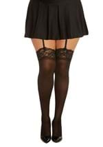 Women's Plus Size Black Sheer Thigh High