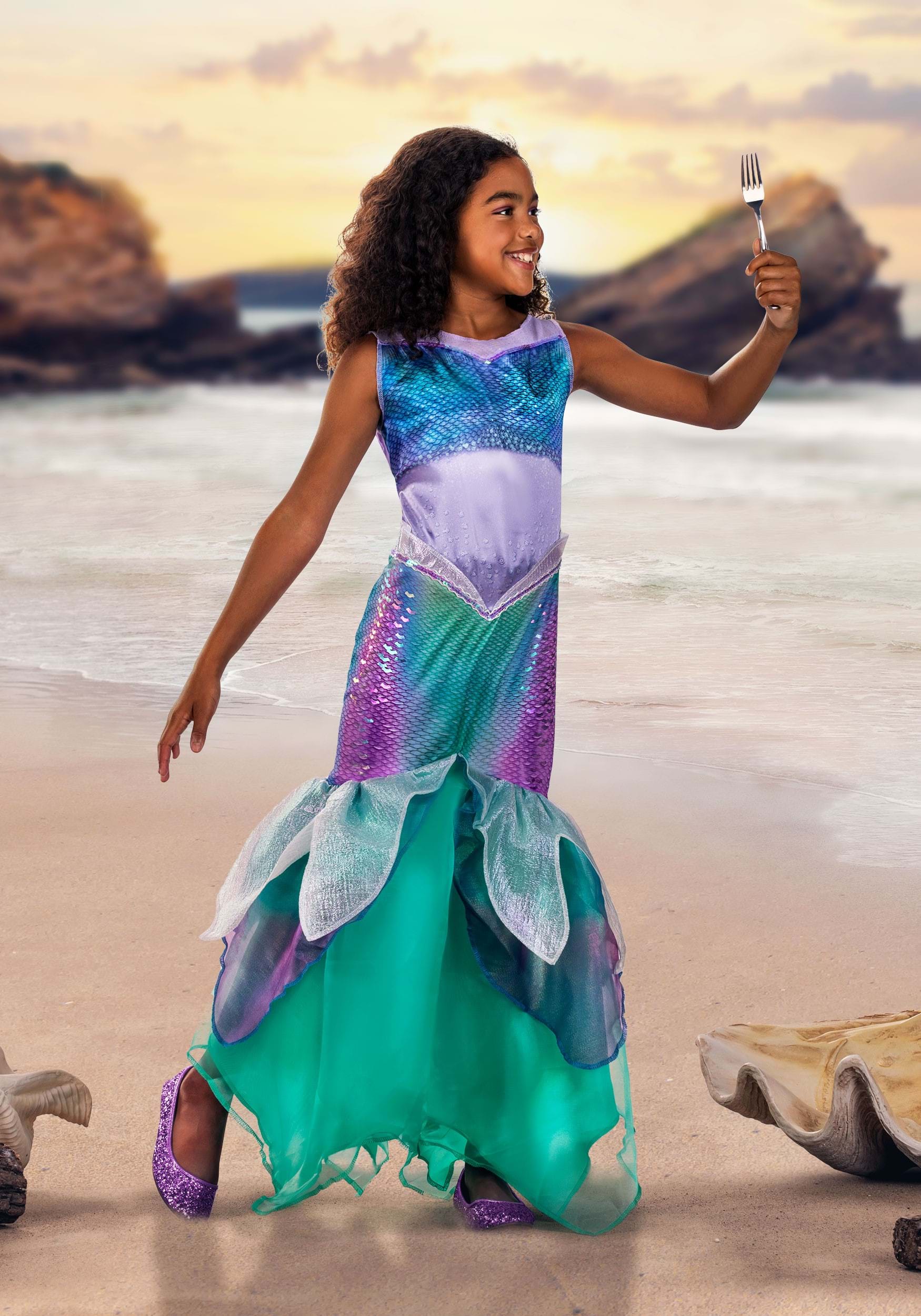 Disguise Kids Deluxe Little Mermaid Ariel Costume - Large 10-12
