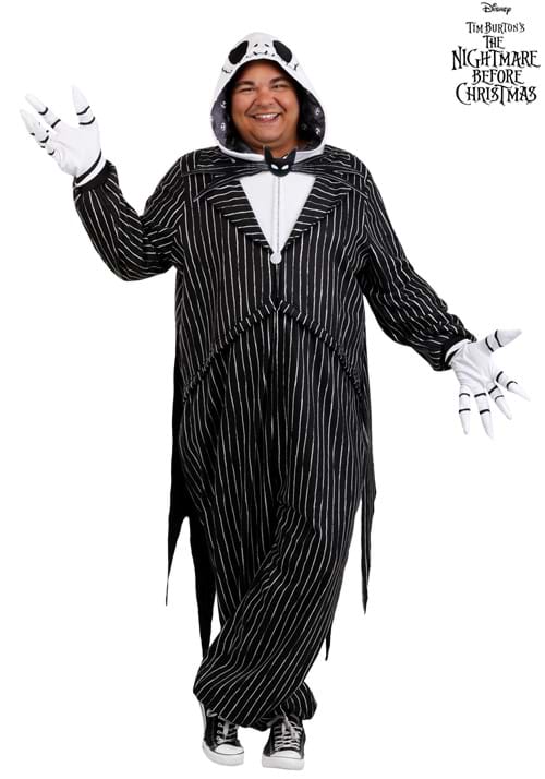 Plus Size Disney Jack Skellington Adult Onesie Costume