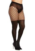 Womens Plus Black Fence Net Fishnets