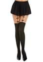 Womens Sheer Beige and Black Faux Thigh Highs