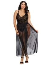 Womens Plus Size Lace Teddy Sheer Wraparound Skirt