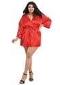 Womens Plus Size Red Charmeuse Chemise Robe