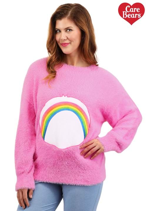 Care Bears Cheer Bear Belly Badge Adult Sweater