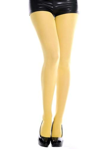 Womens Yellow Opaque Tights
