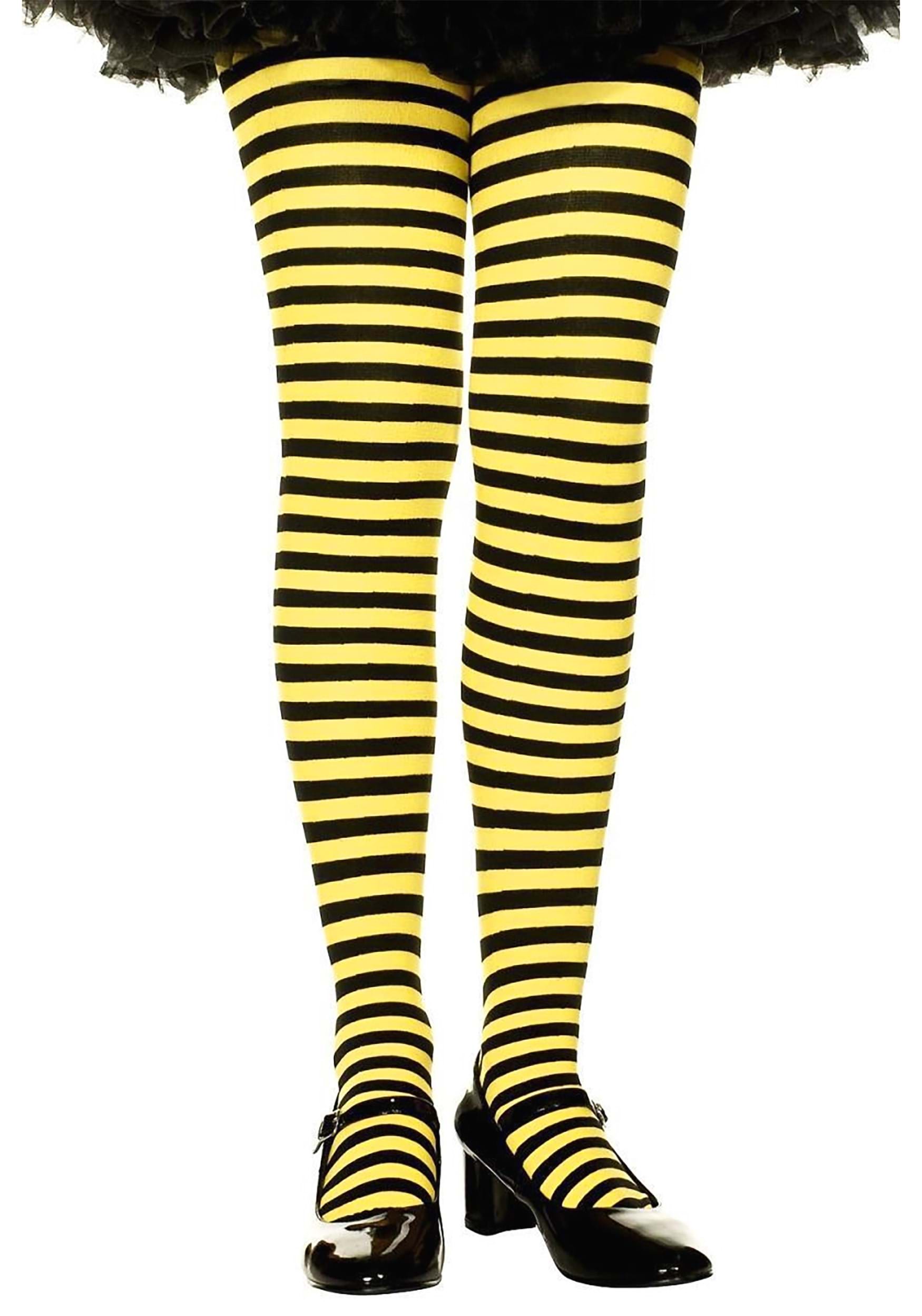 Yellow and Black Stripe Tights – Talulah Blue Costumes