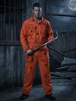 Distressed Prisoner Jumpsuit Costume for Adults