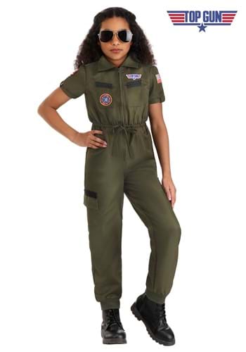 Girls Top Gun Flight Suit Costume