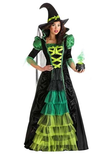 Womens Enchanted Green Witch Costume Dress