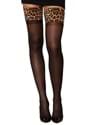 Sheer Thigh Highs with Leopard Print Anti Slip Top