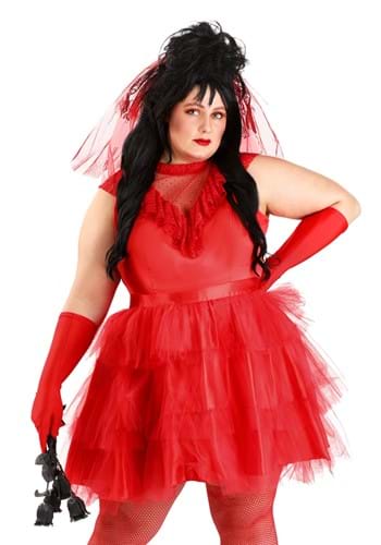 Womens Plus Size Ghostly Red Wedding Dress Costume