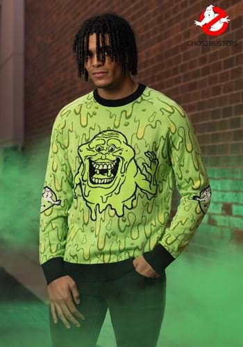 Ghostbusters Slimy Salutations Slimer Adult Sweater UPD