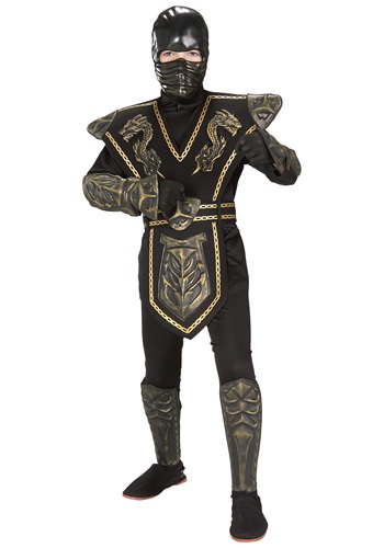 Child Gold Dragon Warrior Ninja Costume