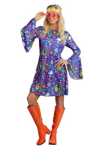 Flower Power Hippie Costume Dress for Women