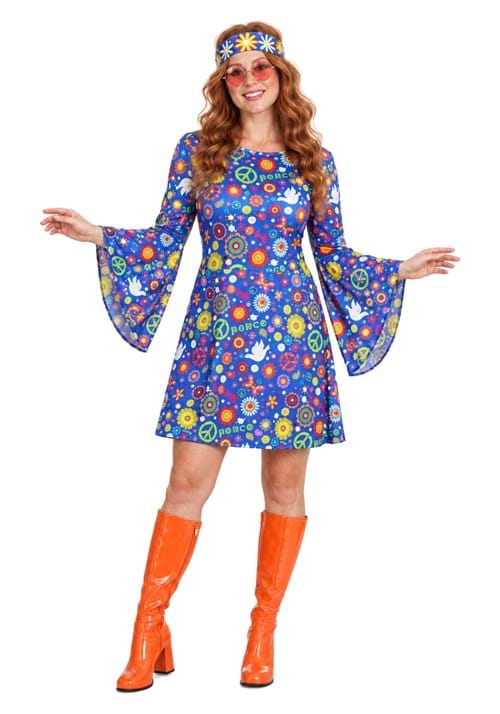 Flower Power Hippie Costume Dress for Women new