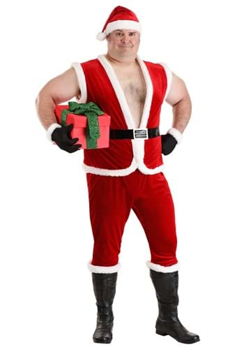 Plus Size Sexy Santa Claus Mens Costume