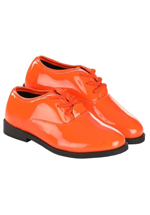 Kids Orange Shiny Tuxedo Shoe Main