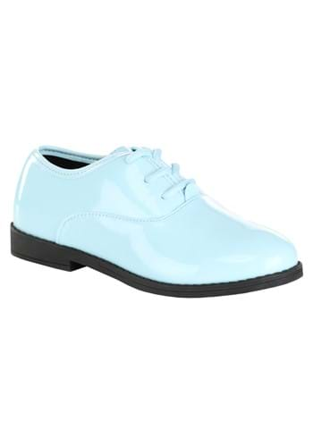 Powder Blue Shiny Tuxedo Shoe for Kids