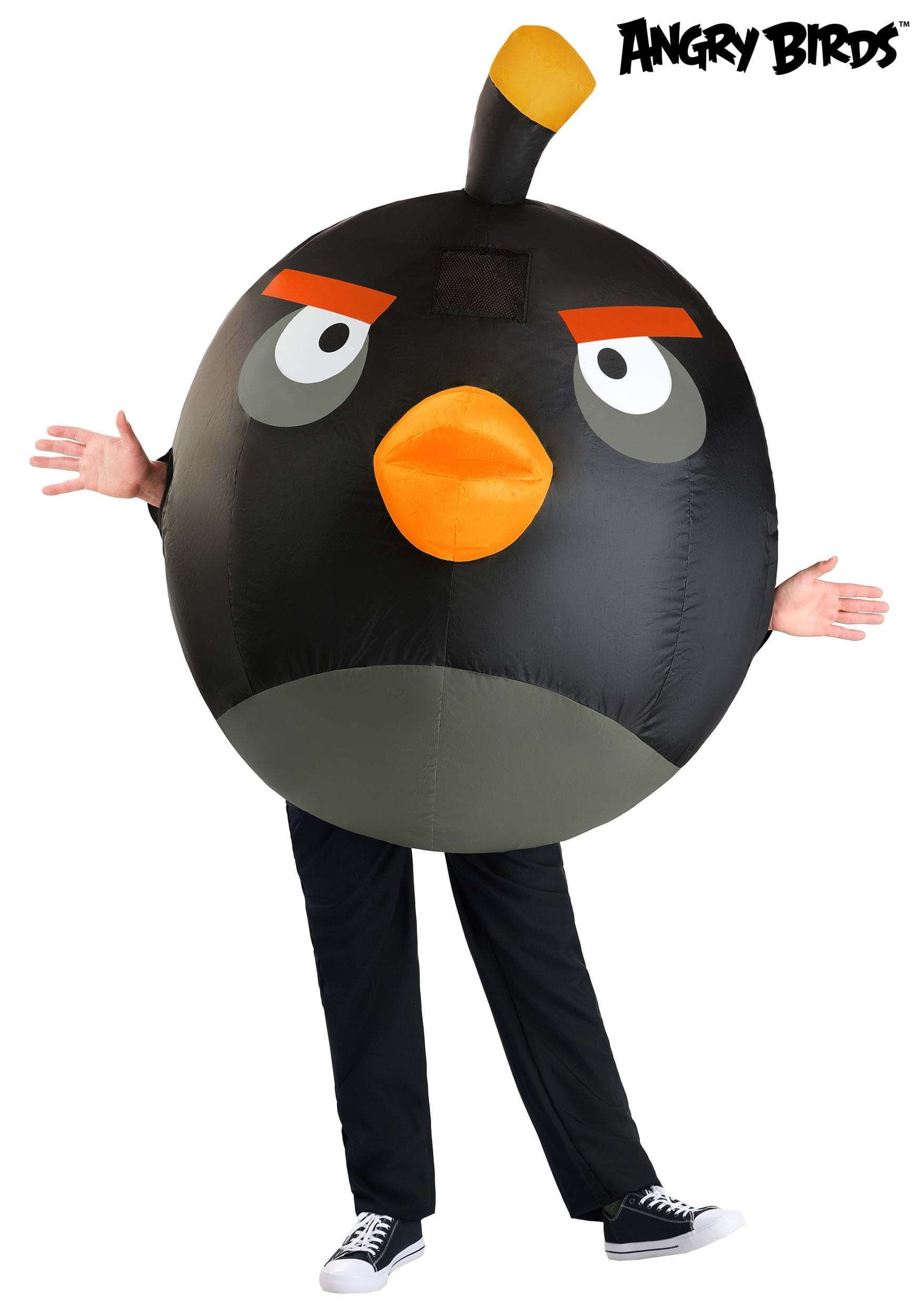 Inflatable Angry Birds Bomb Adult Costume | Video Game Costumes