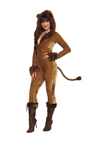 Sexy Timid Lion Jumpsuit Costume for Women
