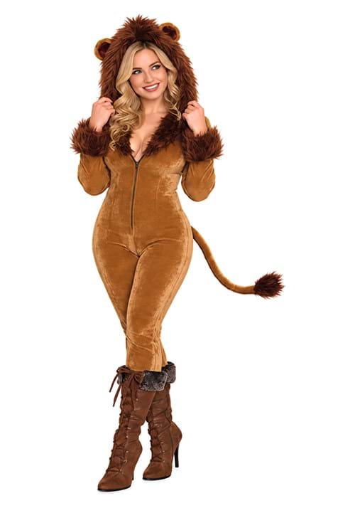 Sexy Timid Lion Jumpsuit Costume for Women upd