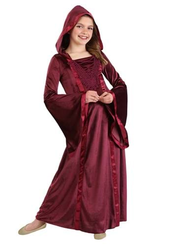 Girls Hooded Renaissance Maiden Costume