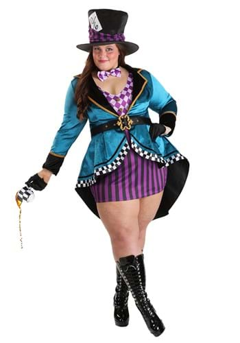 Plus Size Purple Panache Mad Hatter Costume