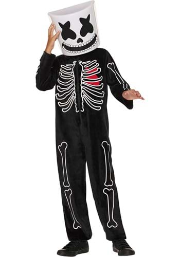 Marshmello Kids Black Skeleton Costume