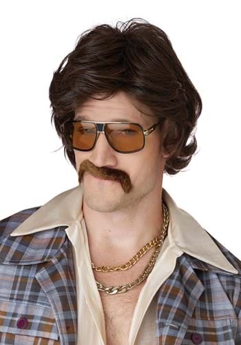 Mens Disco Daddy Costume Wig and Mustache