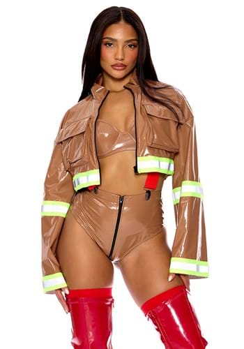Sexy Patent Fire Fighter Captain Costume