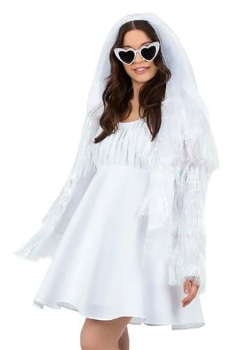 Womens White Fringe Tinsel Costume Jacket