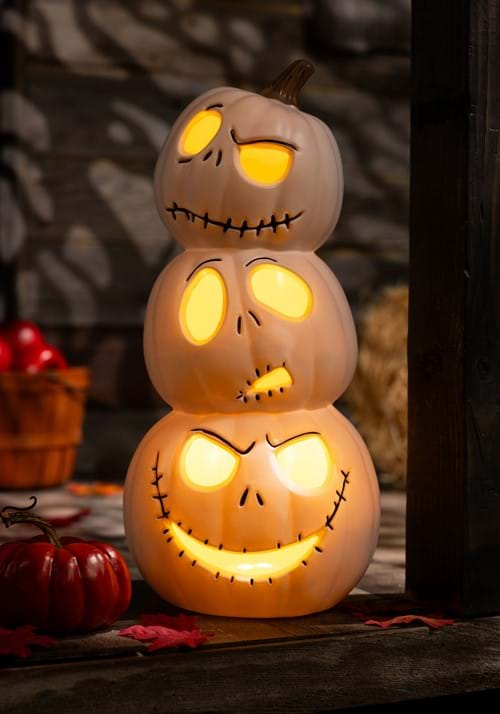 Nightmare Before Christmas Jack Light Up Stacked Pumpkins