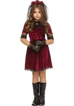 Girls Velvet Blood Red Vampire Bride Costume